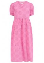 Sugarhill Boutique Kim Broderie Anglaise Midi Smock Dress (Pink ) SS26